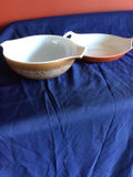 Marcrest Oven-Proof Stoneware Casserole with Lid and Orange Oval Baker - thumbnail 3 of 10