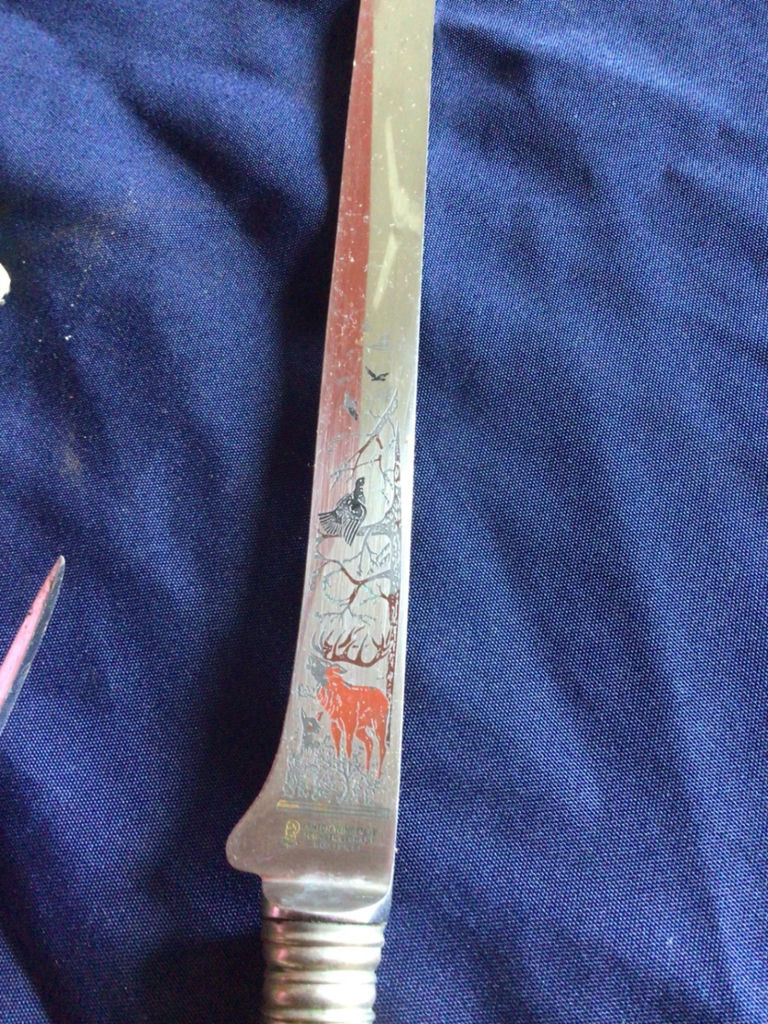 Antler-Handled Knife Set with Engraved Blades - image 2 of 3
