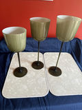 Olive-green stemmed wine goblets - thumbnail 1 of 3