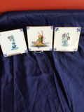 Three Delftware tiles with windmill and tulip designs - thumbnail 1 of 4