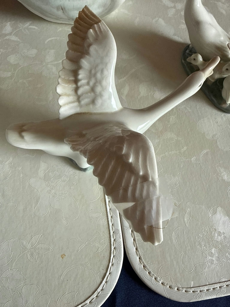 Porcelain bird figurine set (goose and ducklings) - image 3 of 3