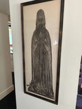 Framed vertical print of a robed praying figure - thumbnail 1 of 4