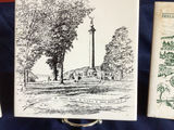 Set of commemorative ceramic tiles with engravings and a floral tile - thumbnail 2 of 4