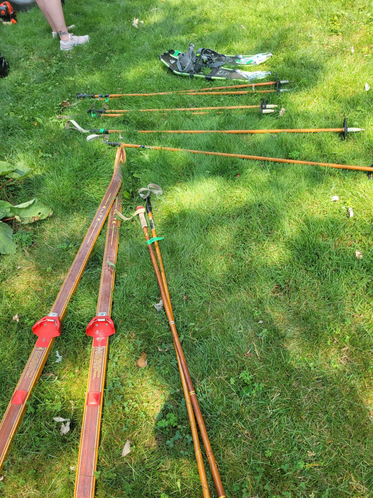 Set of Wooden Cross-Country Skis, Poles, and Snowshoes - image 4 of 4