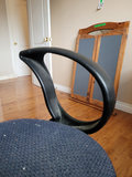 Blue Fabric Office Chair with Black Armrests and Base - thumbnail 8 of 10