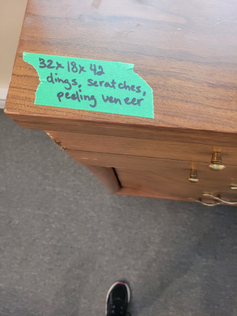 Wooden Dresser with Drawer and Brass Pulls - image 2 of 2