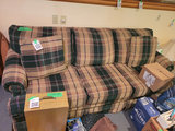 Plaid Pattern Three-Seat Sofa with Cushions - thumbnail 2 of 2