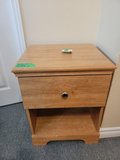 Wooden Nightstand with Single Drawer and Open Shelf - thumbnail 1 of 2