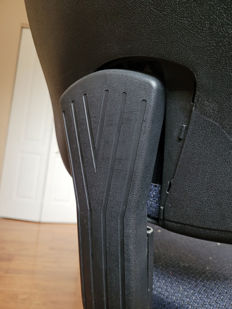 Blue Fabric Office Chair with Black Armrests and Base - image 4 of 10