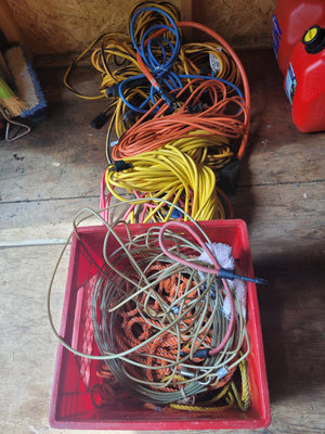 Assorted Extension Cords and Electrical Cables - Image 1 of 14