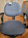Blue Fabric Office Chair with Black Armrests and Base - thumbnail 10 of 10