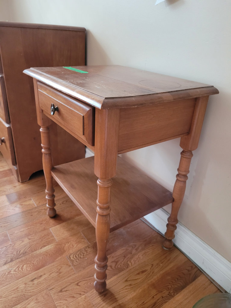 Wooden Side Table with Drawer and Shelf - image 3 of 9
