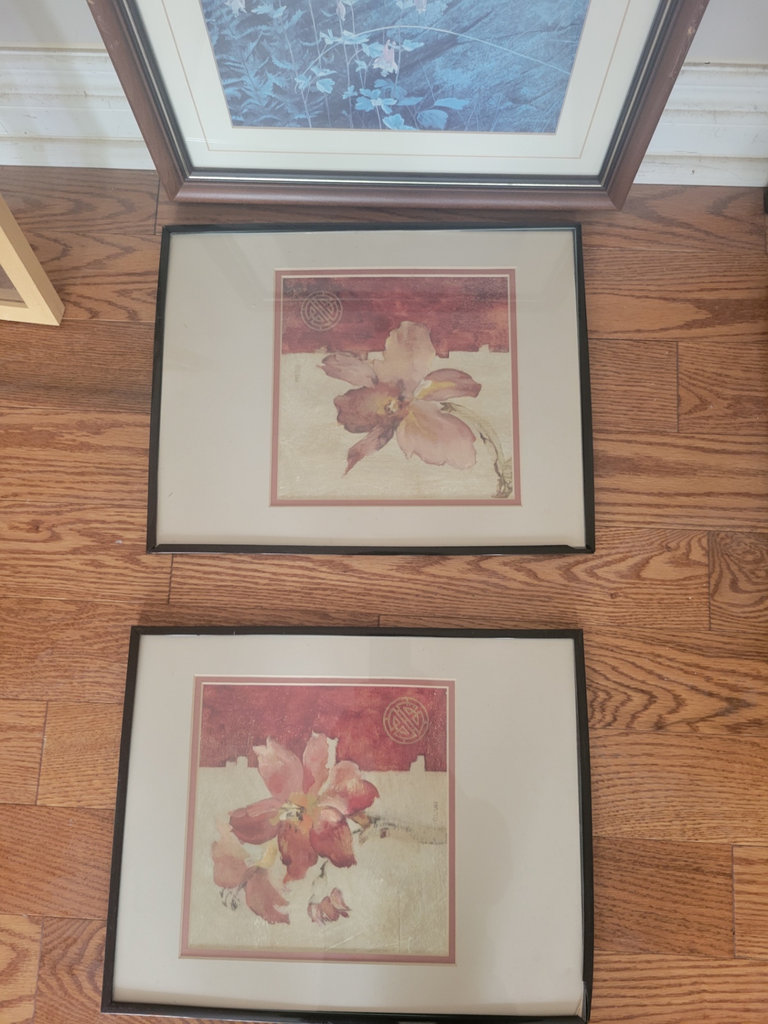 Framed Floral Artwork - image 2 of 2