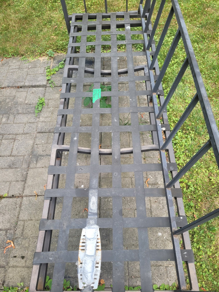 Metal Frame Couch  x2 with Glass Top Table  - image 9 of 14