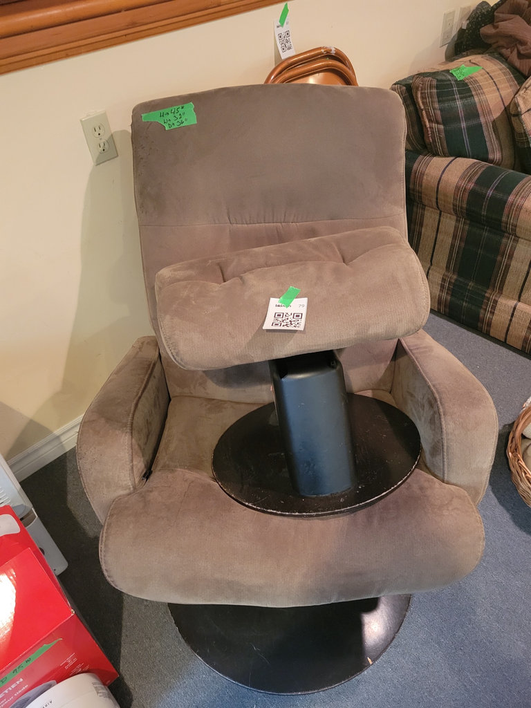 Brown Upholstered Chair with Foot Stool - image 2 of 2