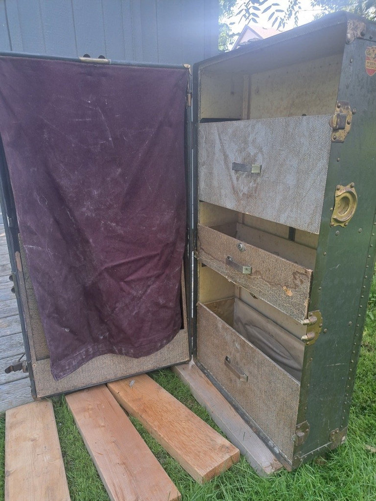 Vintage Metal Military Trunk - image 3 of 3