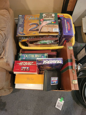 Box of Board Games and Kitchen Items - Image 1 of 4