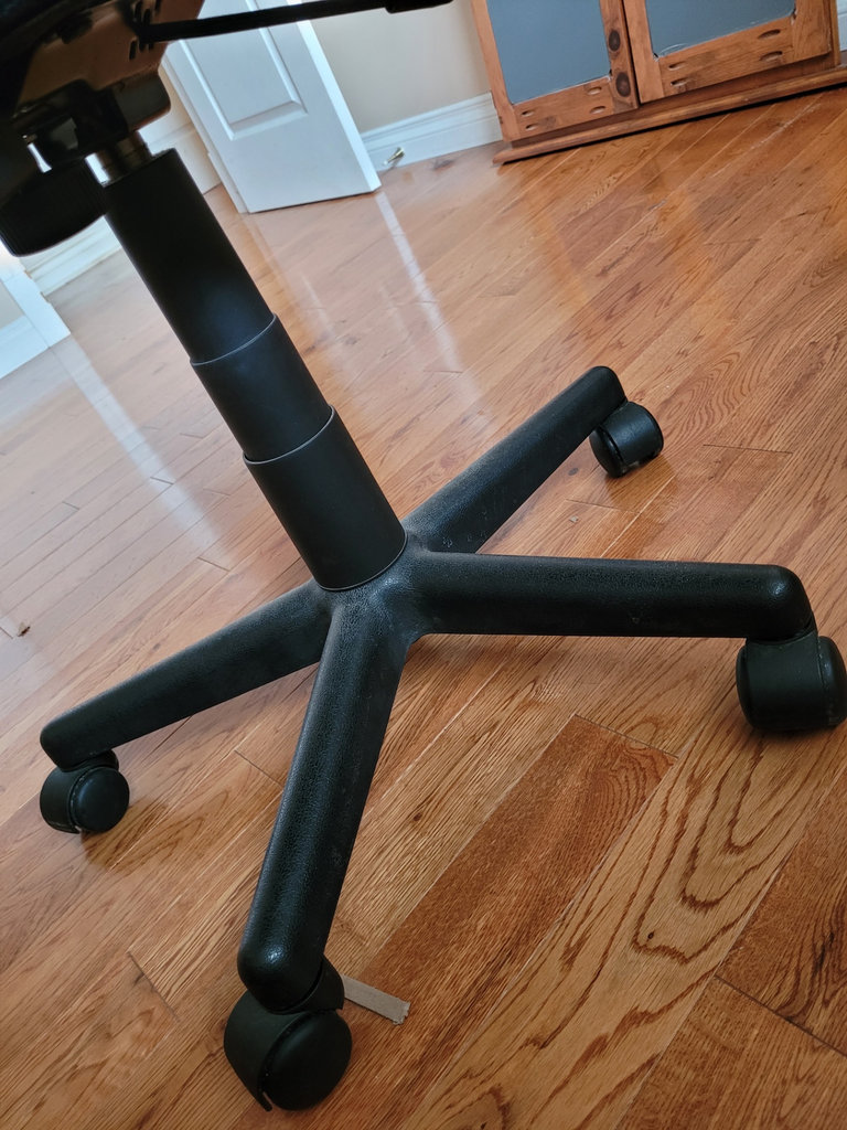 Blue Fabric Office Chair with Black Armrests and Base - image 5 of 10
