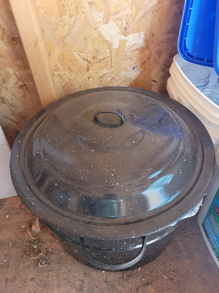 Large Black Enamel Pots with Glass Canning Jars  - image 5 of 10