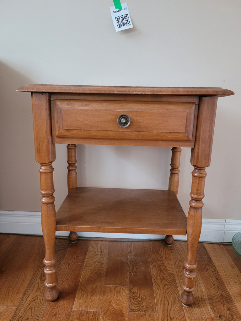 Wooden Side Table with Drawer and Shelf - image 1 of 9