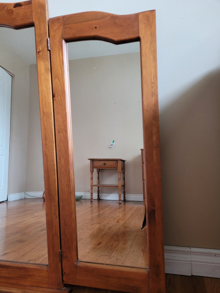 Tri-Fold Wooden Mirror Frame - image 2 of 7