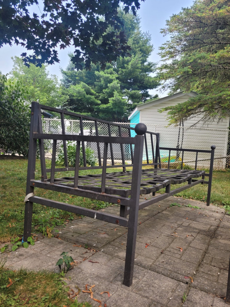 Metal Frame Couch  x2 with Glass Top Table  - image 10 of 14