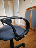 Blue Fabric Office Chair with Black Armrests and Base - thumbnail 7 of 10