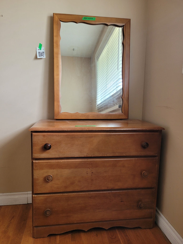 Wooden Dresser with Mirror - image 1 of 9