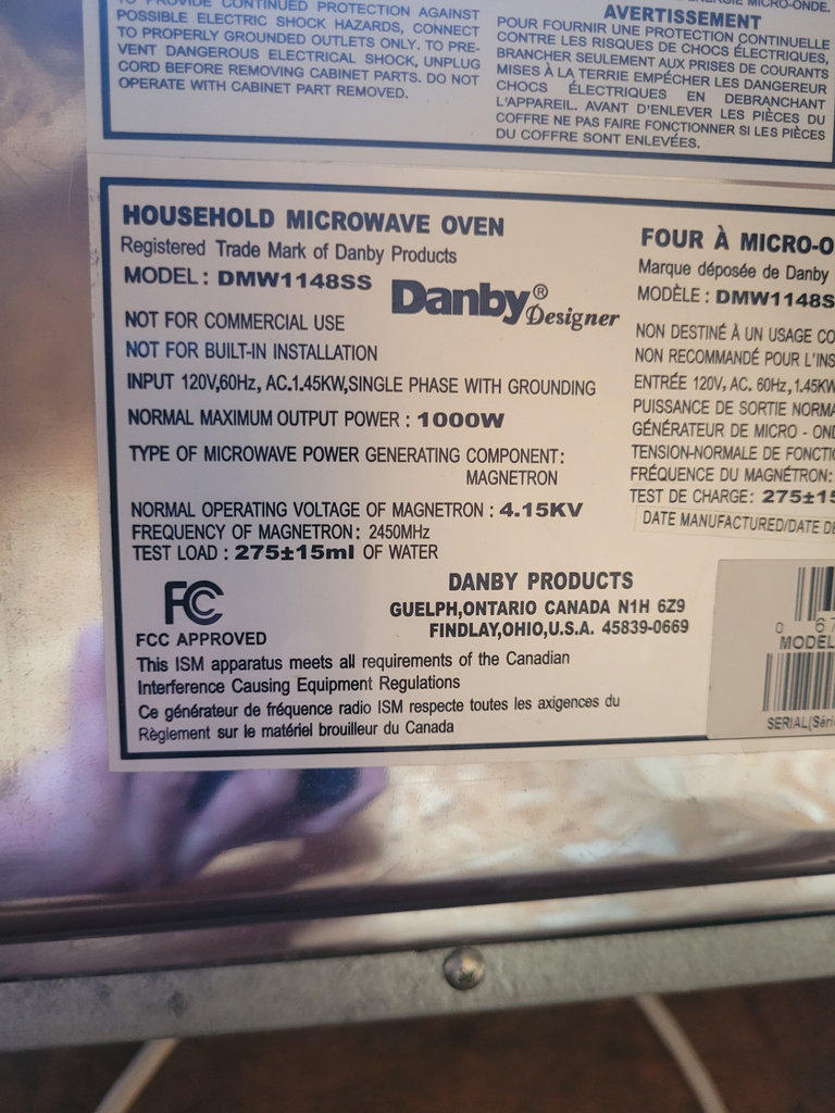 Danby Household Microwave Oven Model DMW1148SS - image 4 of 12