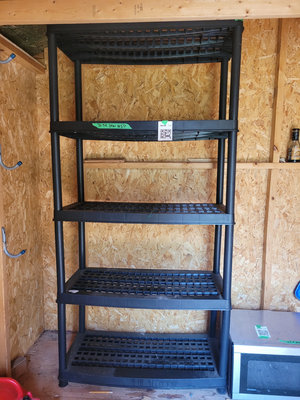 Black Plastic Five-Shelf Storage Unit - Image 1 of 7