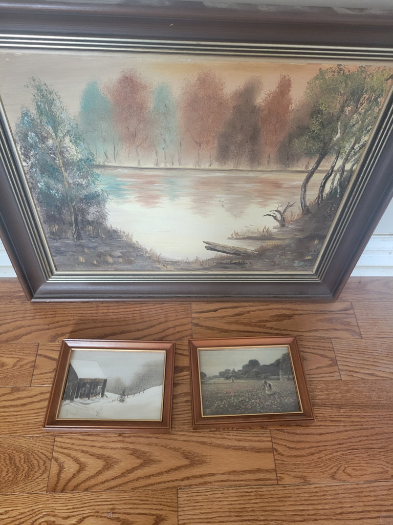 Three Framed Landscape Paintings - image 1 of 2