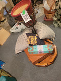Decorative Planter with Pillows, Wooden Trays, and Tin Box - thumbnail 2 of 2