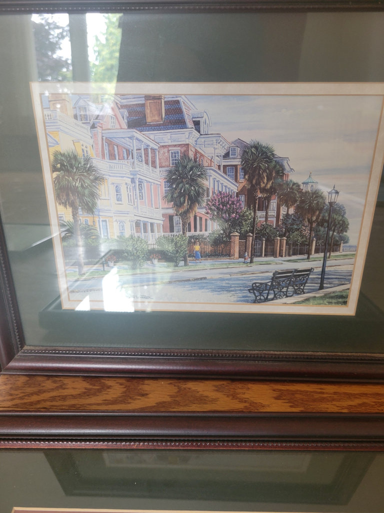 Two Framed Coastal and Street Scene Paintings - image 2 of 3