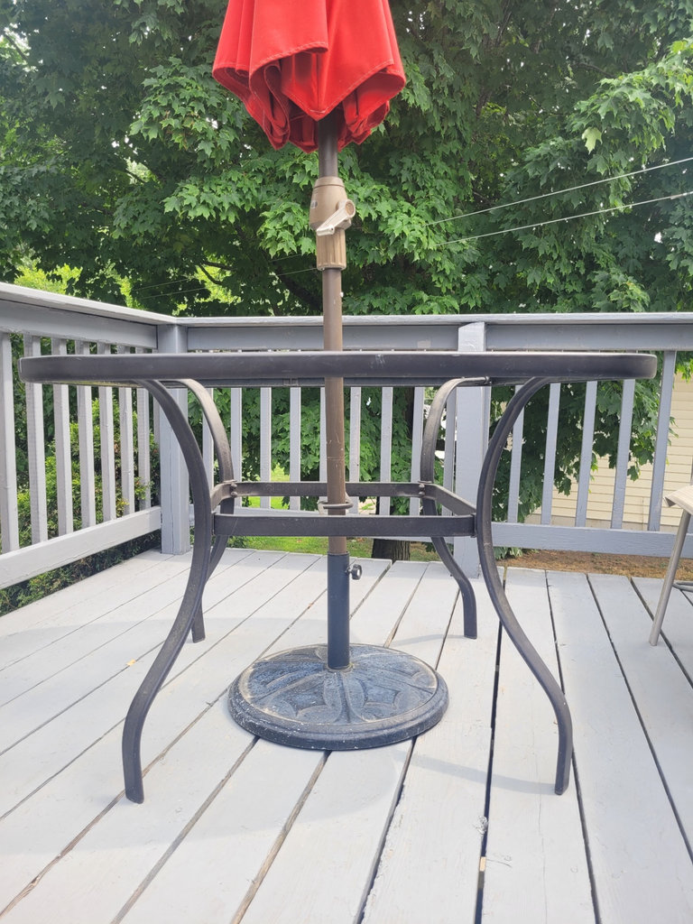 Outdoor Patio Table Set with Umbrella and Two Chairs - image 3 of 15