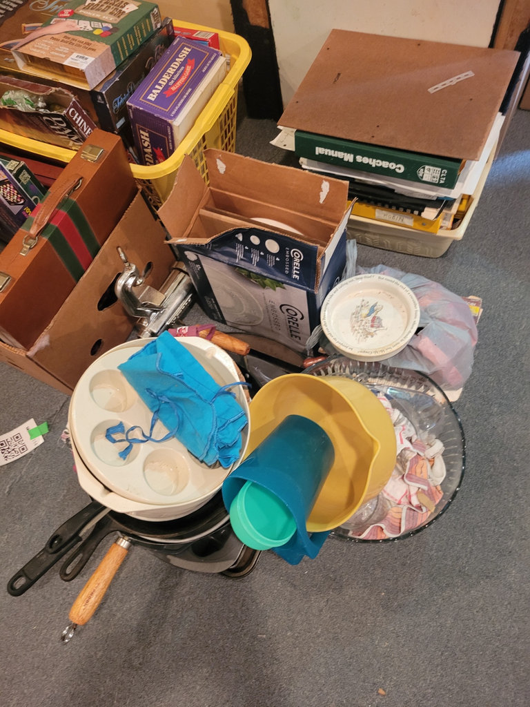 Box of Board Games and Kitchen Items - image 3 of 4