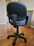 Blue Fabric Office Chair with Black Armrests and Base - thumbnail 3 of 10
