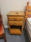 Wooden Nightstand with Two Drawers - thumbnail 1 of 2