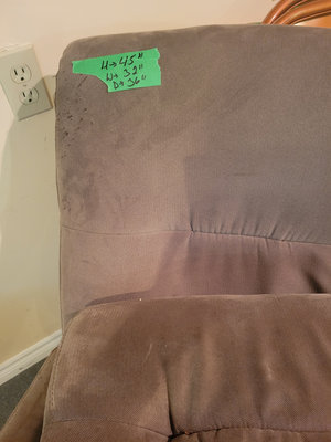 Brown Upholstered Chair with Foot Stool - Image 1 of 2