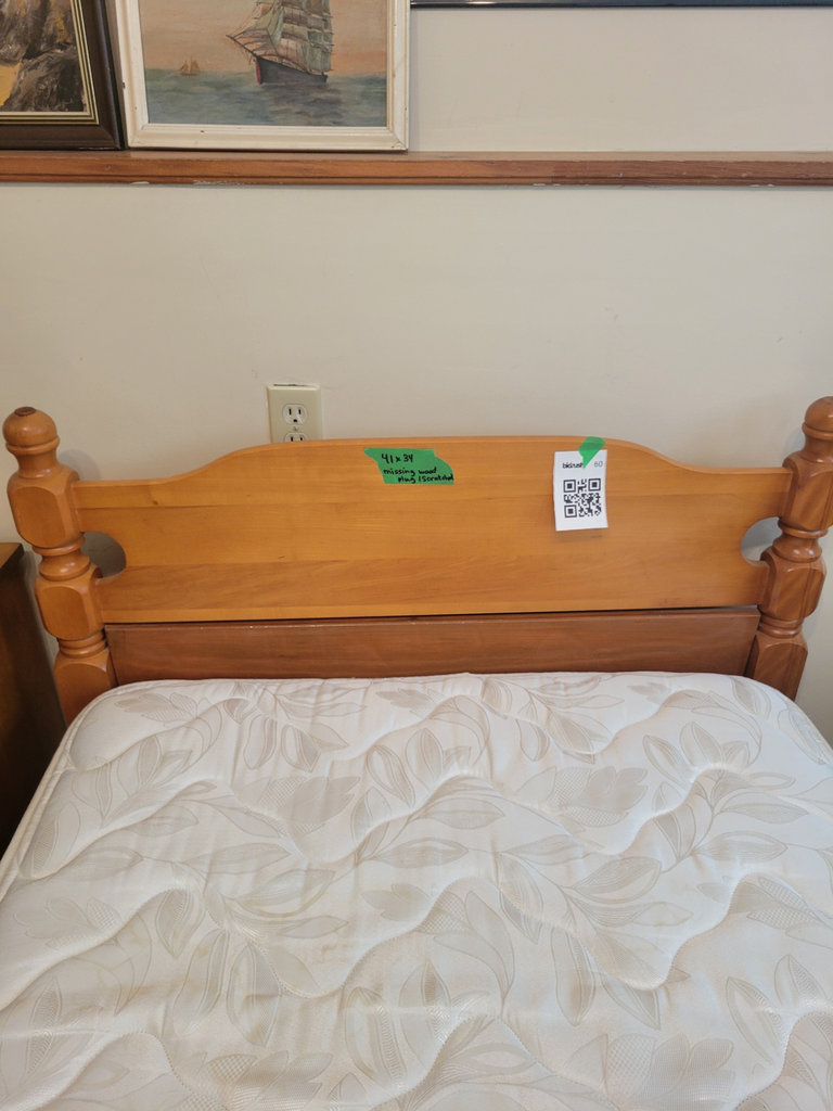 Twin size Wooden Bed Frame with Mattress - image 2 of 2