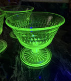 5 Vintage Uranium Glass Sherbet Glasses - thumbnail 3 of 3