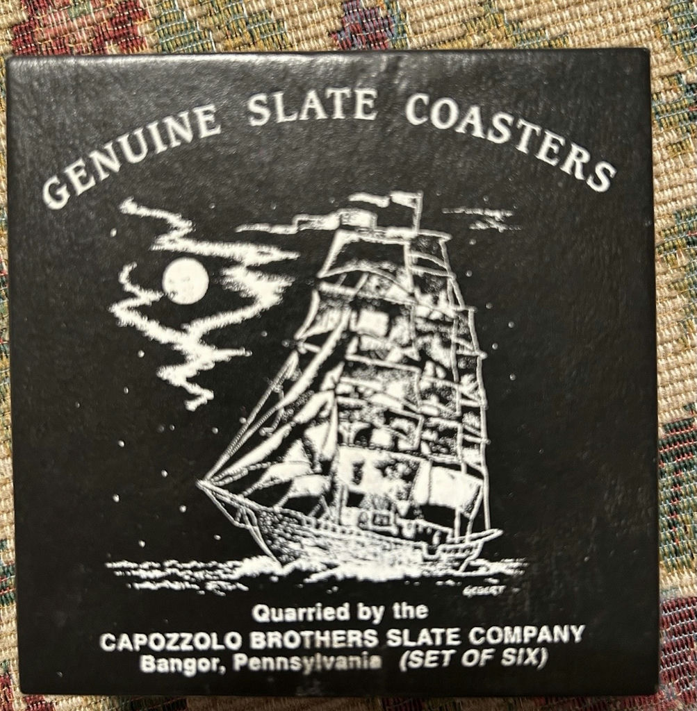 Set Of 6 Pennsylvania Genuine Slate Ship Coasters - image 1 of 2