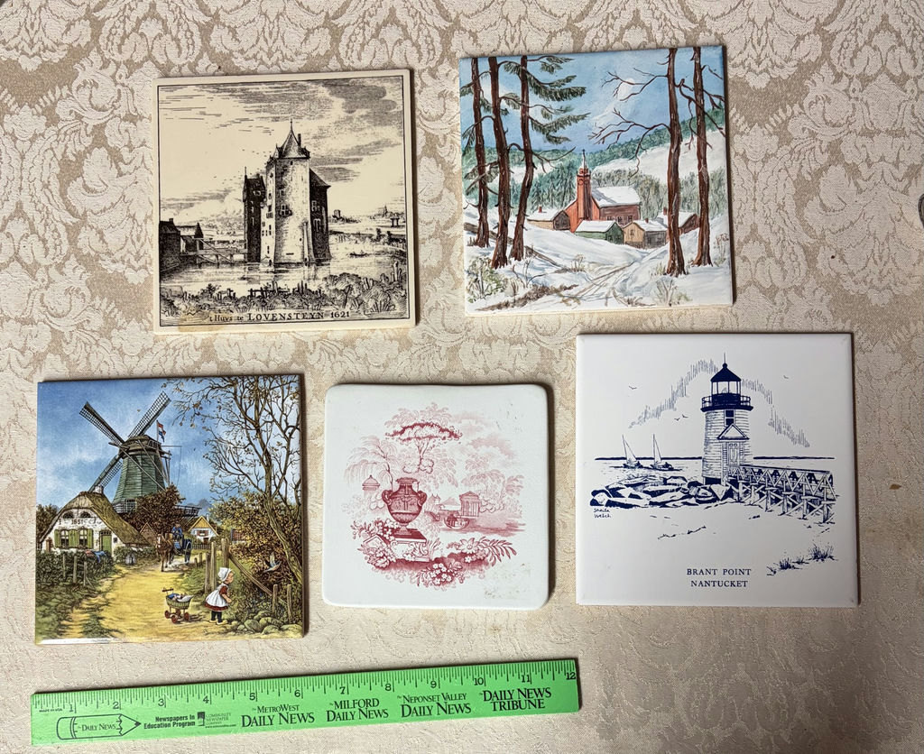 5 Vintage Tiles - image 1 of 2