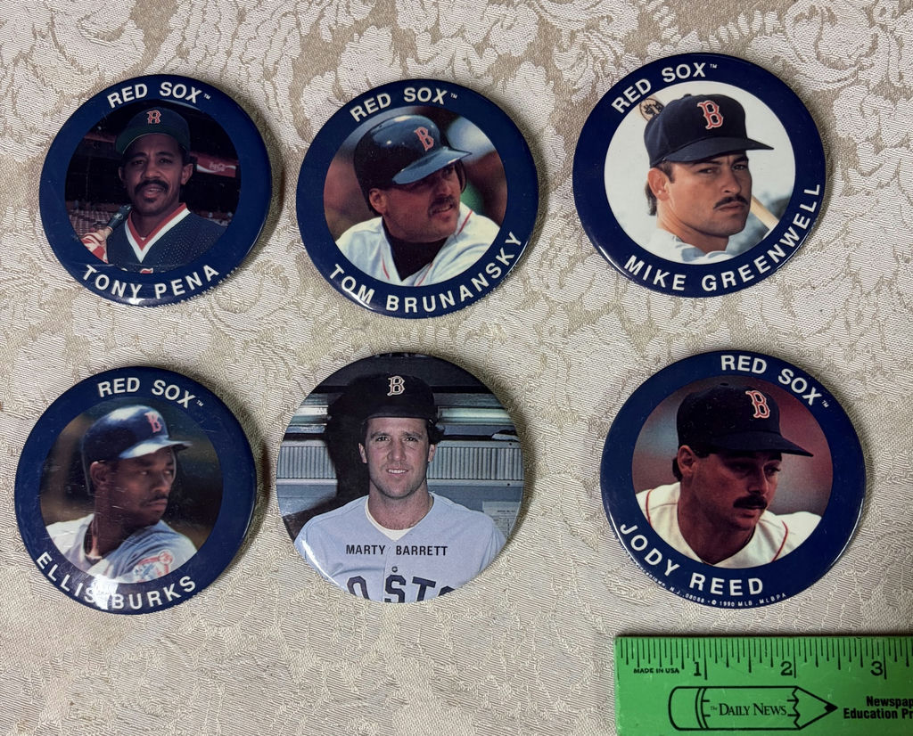6 Vintage Red Sox Baseball Pins - image 1 of 3