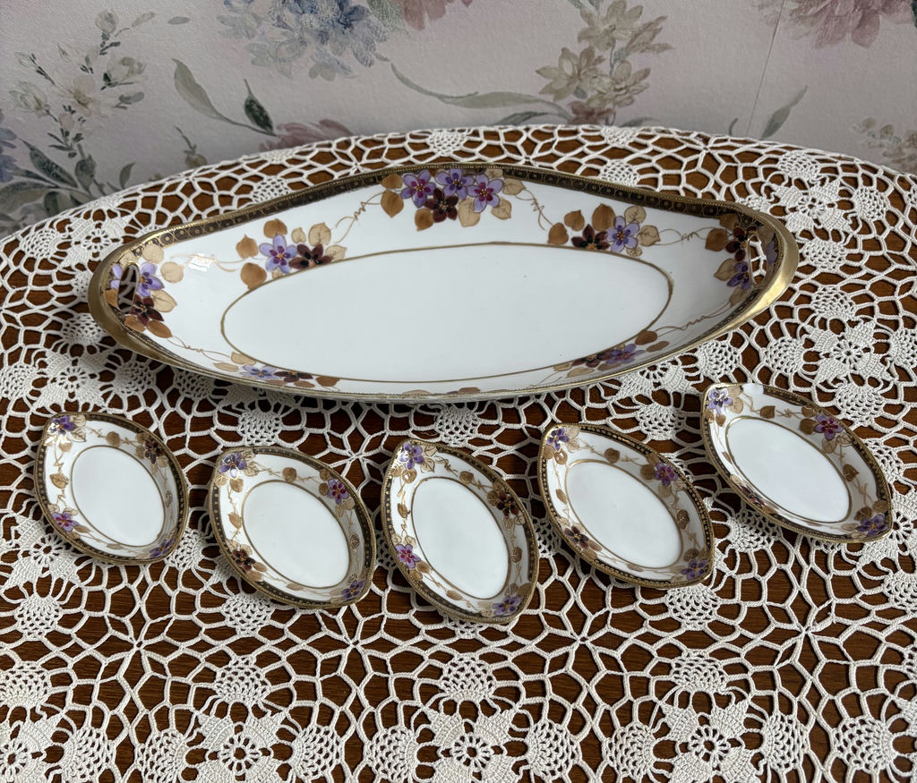 Vintage Nippon Celery Dish and Dishes - image 1 of 2
