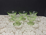 5 Vintage Uranium Glass Sherbet Glasses - thumbnail 2 of 3