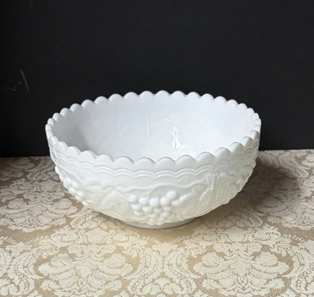 Vintage Fruit Motif Milk Glass Bowl - image 1 of 4