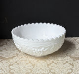 Vintage Fruit Motif Milk Glass Bowl - thumbnail 1 of 4