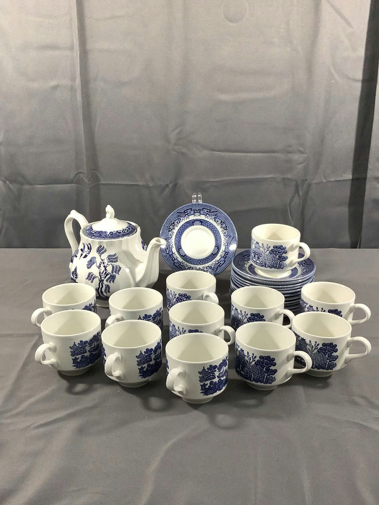Churchill Blue Willow Tea Set - image 1 of 13