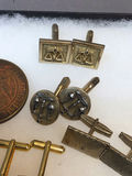 Men's Cufflinks, Tie Tacks, Brass Centennial Medallions - thumbnail 5 of 11