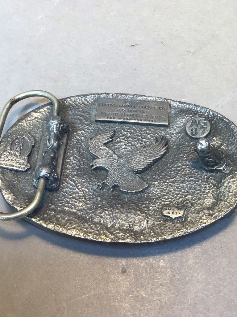 Flying Eagle Metal & Turquoise Buckles and Bolo - image 5 of 10